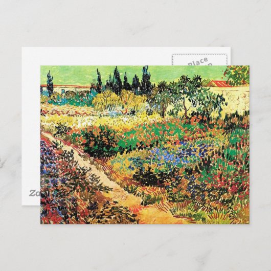 Drijvende tuin met pad, Vincent van Gogh Briefkaart (Voorkant / Achterkant)