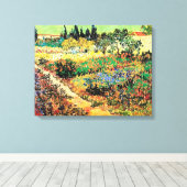 Drijvende tuin met pad, Vincent van Gogh Canvas Afdruk (Insitu (Houten vloer))