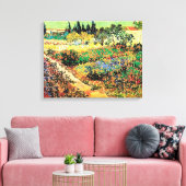 Drijvende tuin met pad, Vincent van Gogh Canvas Afdruk (Insitu (Woonkamer))