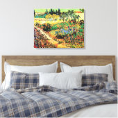 Drijvende tuin met pad, Vincent van Gogh Canvas Afdruk (Insitu (Slaapkamer))
