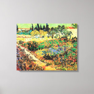 Drijvende tuin met pad, Vincent van Gogh Canvas Afdruk