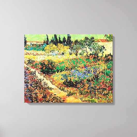 Drijvende tuin met pad, Vincent van Gogh Canvas Afdruk (Voorkant)