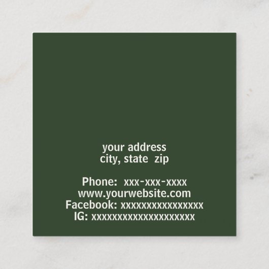 Drijvende varens vierkante visitekaartje (Achterkant)