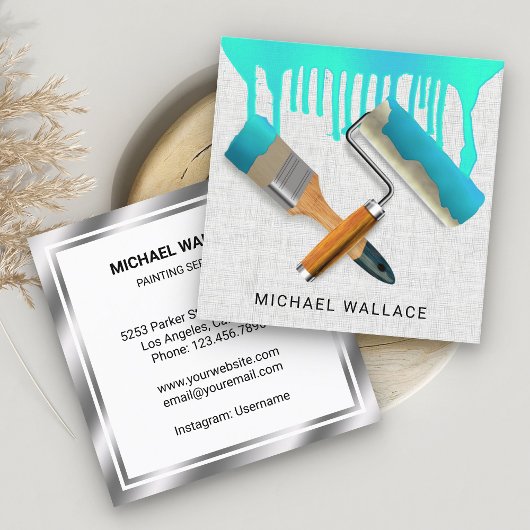 Drijvende verfwerken Professionele verf Vierkante Visitekaartje