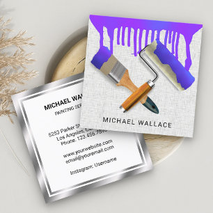 Drijvende verfwerken Professionele verf Vierkante Visitekaartje