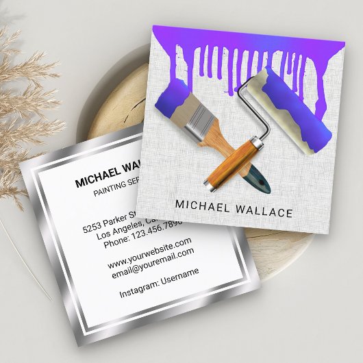 Drijvende verfwerken Professionele verf Vierkante Visitekaartje