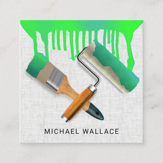 Drijvende verfwerken Professionele verf Vierkante Visitekaartje (Voorkant)