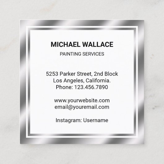 Drijvende verfwerken Professionele verf Vierkante Visitekaartje (Achterkant)
