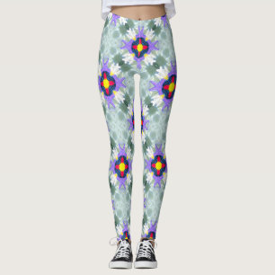 drijvende vierpuntssterren met meerdere kleuren leggings
