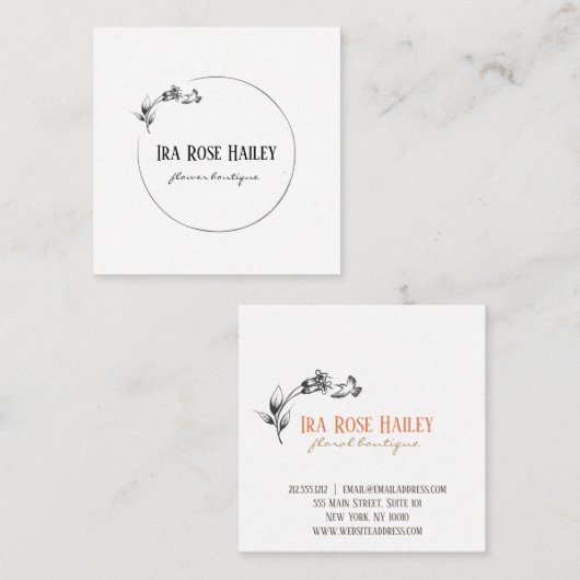 Drijvende visitekaartje voor takontwerp (Voorkant / Achterkant)