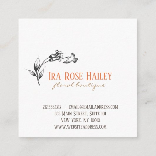 Drijvende visitekaartje voor takontwerp (Achterkant)