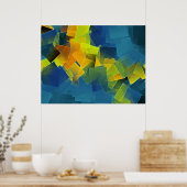 Drijvende vlakken - kleurrijke abstracte kunstafdr poster (Keuken)