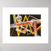 Drijvende vormen met handschilderd modern geometri poster (Voorkant)