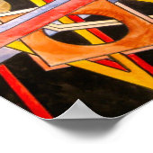 Drijvende vormen - moderne Bauhaus Geometrische ku Poster (Hoek)