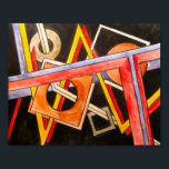 Drijvende vormen - moderne Bauhaus Geometrische ku Poster<br><div class="desc">Drijvende vormen - moderne Bauhaus Geometrische handgeschilde Waterverf</div>