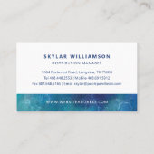 Drijvende Vrouw Blauw Water Ripples Pool & Spa Visitekaartje (Achterkant)