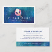 Drijvende Vrouw Blauw Water Ripples Pool & Spa Visitekaartje (Voorkant / Achterkant)