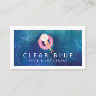 Drijvende Vrouw Blauw Water Ripples Pool & Spa Visitekaartje
