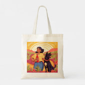Drijvende vrouw met Tequila en haar reddingshond T Tote Bag (Achterkant)