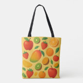 Drijvende vruchten - levendig zomerpatroon tote bag (Achterkant)