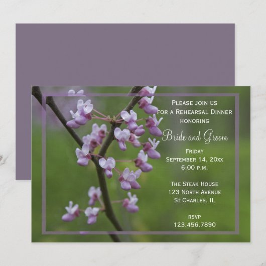 Drijvende weduwenbomen repetitie binnenste uitnodi kaart (Voorkant / Achterkant)