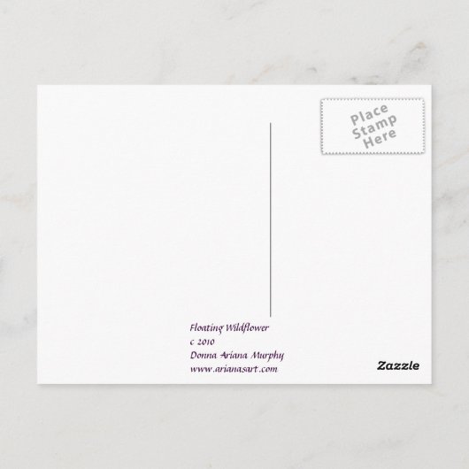 Drijvende wilde bloem briefkaart (Achterkant)