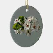 Drijvende witte peren bloesems keramisch ornament (Rechts)