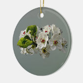 Drijvende witte peren bloesems keramisch ornament (Links)