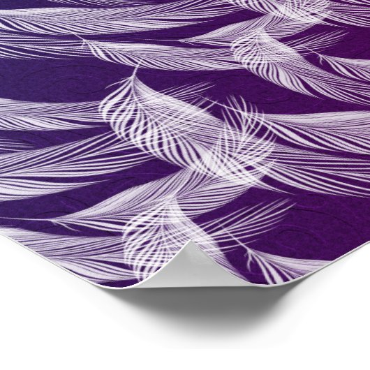 Drijvende witte veren poster (Hoek)