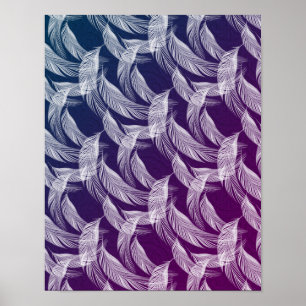 Drijvende witte veren poster