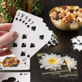 Drijvende Witte Waterlelie Lotus Pokerkaarten (Insitu)