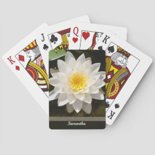 Drijvende Witte Waterlelie Lotus Pokerkaarten