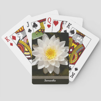 Drijvende Witte Waterlelie Lotus Pokerkaarten