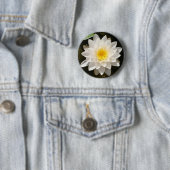 Drijvende Witte Waterlelie Lotus Ronde Button 5,7 Cm (In situ)