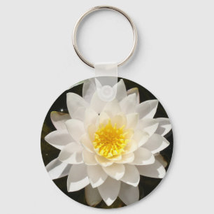Drijvende Witte Waterlelie Lotus Sleutelhanger
