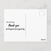 Drijvende Witte Waterlieveling Lotus Dank je wel Briefkaart (Achterkant)