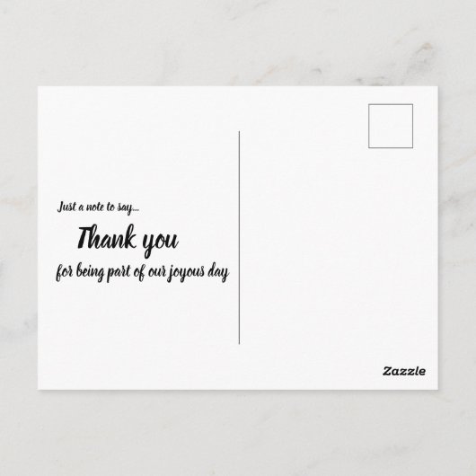 Drijvende Witte Waterlieveling Lotus Dank je wel Briefkaart (Achterkant)