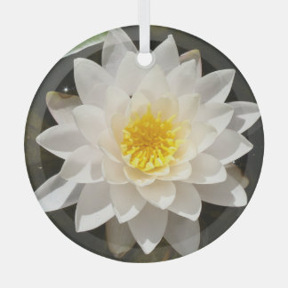 Drijvende witte waterlily Lotus Glas Ornament