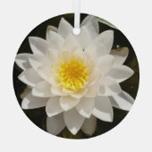 Drijvende witte waterlily Lotus Glas Ornament (Achterkant)