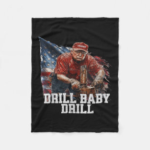 Drill Baby Drill Amerikaans 2025 Trump President Fleece Deken