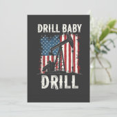 Drill Baby Drill Amerikaanse Trump Energie Economi Bedankkaart (Staand voorkant)