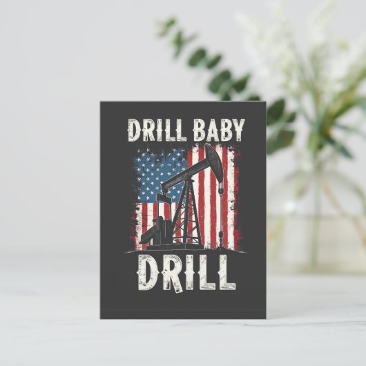 Drill Baby Drill Amerikaanse Trump Energie Economi Briefkaart (Staand voorkant)