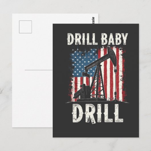 Drill Baby Drill Amerikaanse Trump Energie Economi Briefkaart (Voorkant / Achterkant)