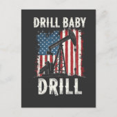 Drill Baby Drill Amerikaanse Trump Energie Economi Briefkaart (Voorkant)