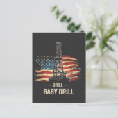 Drill Baby Drill Amerikaanse Trump Energie Economi Briefkaart (Staand voorkant)