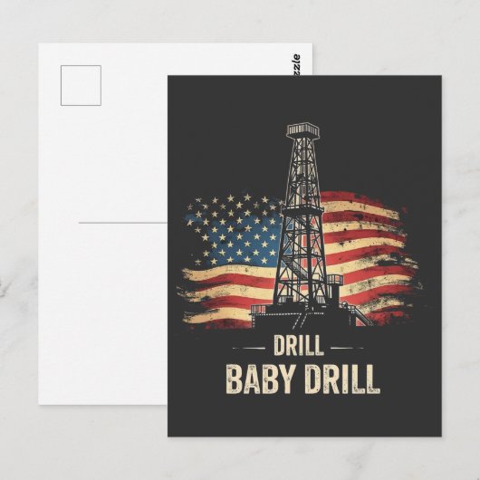 Drill Baby Drill Amerikaanse Trump Energie Economi Briefkaart (Voorkant / Achterkant)