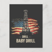 Drill Baby Drill Amerikaanse Trump Energie Economi Briefkaart (Voorkant)