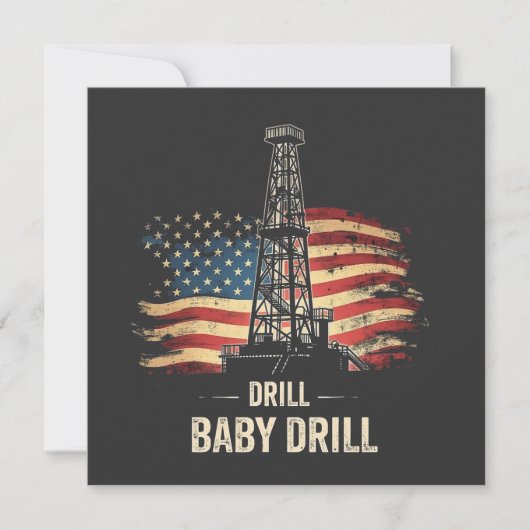 Drill Baby Drill Amerikaanse Trump Energie Economi Feestdagenkaart (Voorkant)