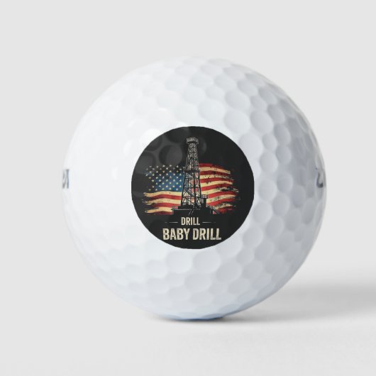 Drill Baby Drill Amerikaanse Trump Energie Economi Golfballen (Voorkant)