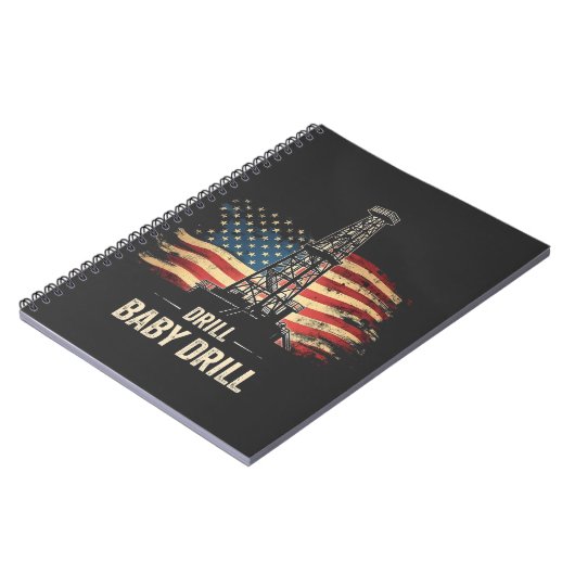 Drill Baby Drill Amerikaanse Trump Energie Economi Notitieboek (Linkerzijde)